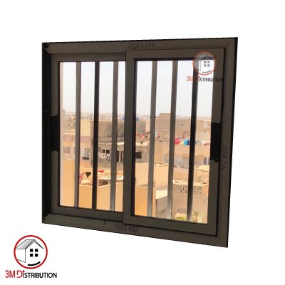 Fenêtre+Grille en Alu-motif QSTY-120x100cm - 3M Distribution